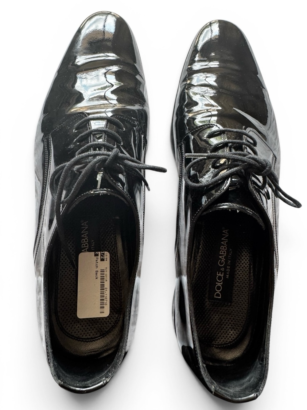 Dolce & Gabbana - Black Patent Leather Derby Dress Shoes - Picture 2 of 5